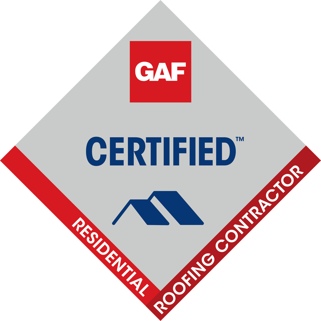 Official GAF Certified Residential Roofing Contractor badge